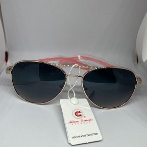 aviator sunglasses for women in gold with pink